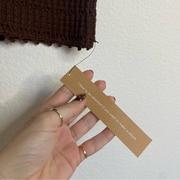 NWT Reformation Marco Open Knit Wide Leg Organic Cotton Pant in Cocoa Brown - Picture 4 of 6